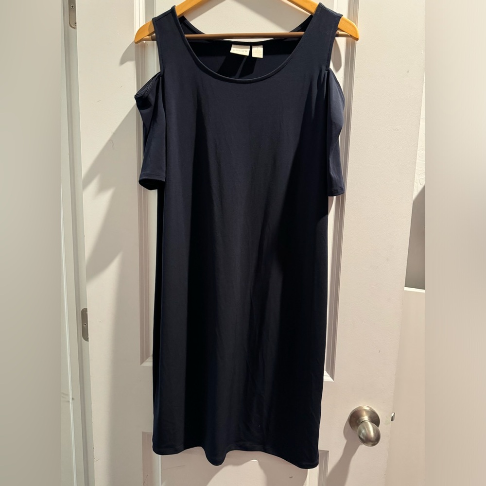 Chico’s Navy cold shoulder dress